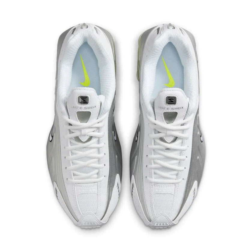 Nike Shox R4 White Metallic Silver Volt (COD45A)