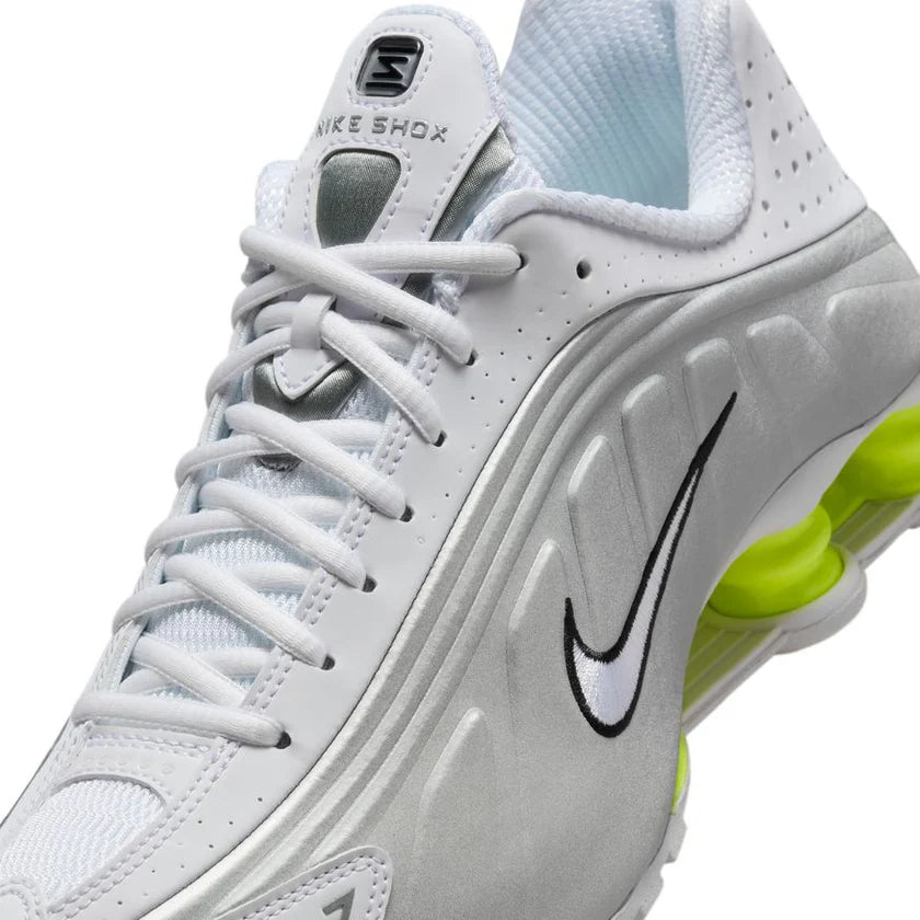Nike Shox R4 White Metallic Silver Volt (COD45A)