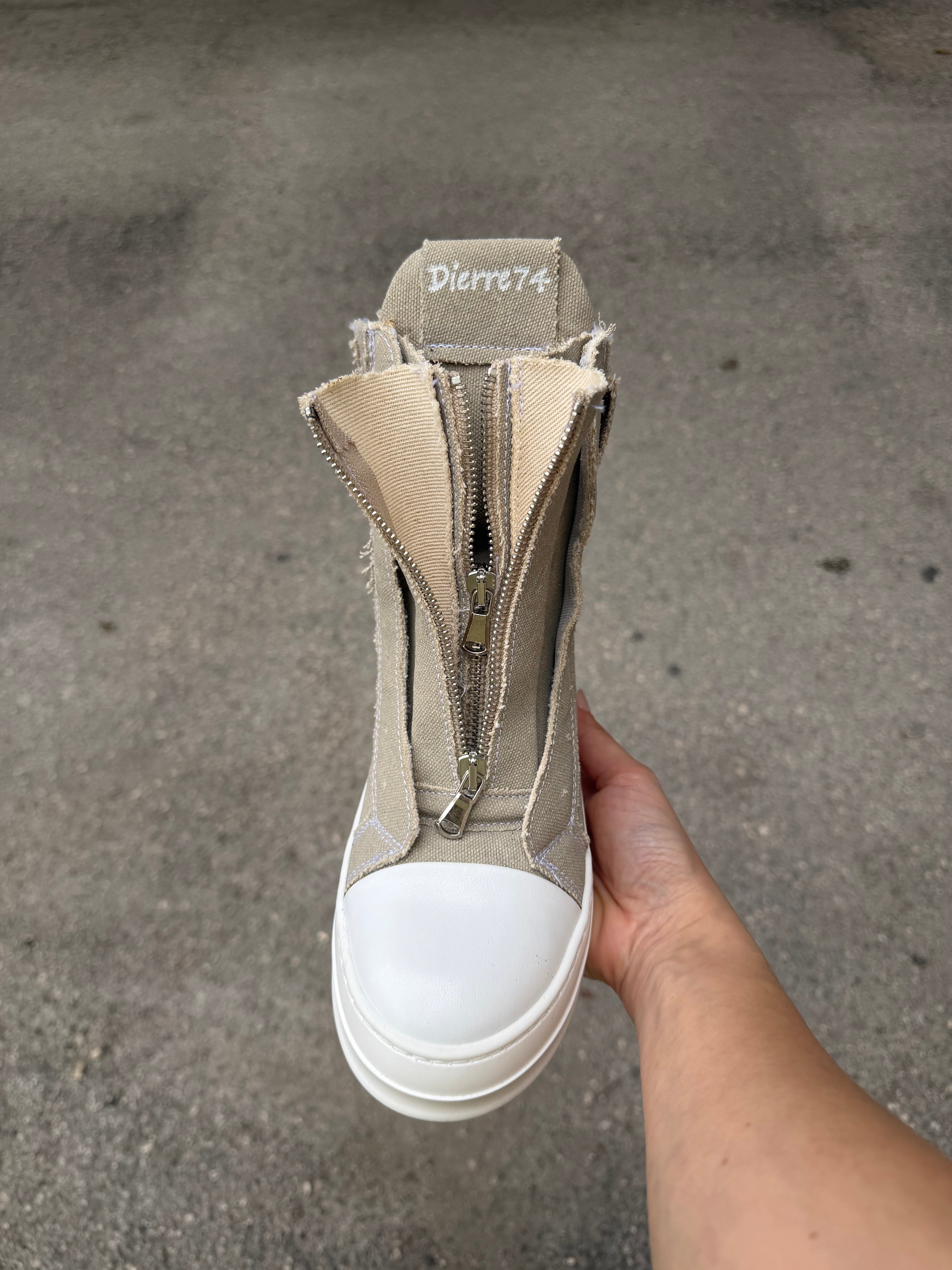 DR74 ZIP DENIM BEIGE