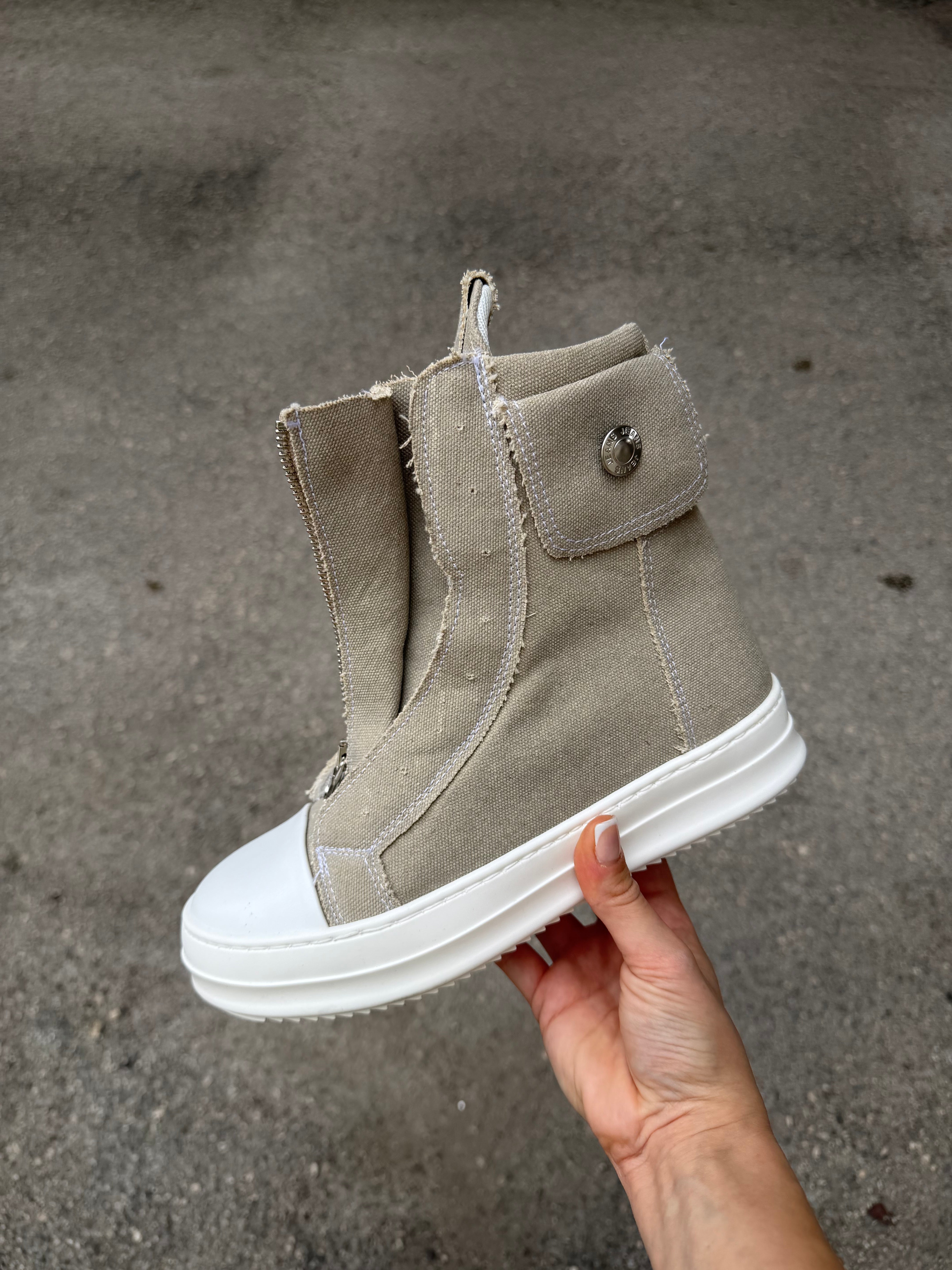 DR74 ZIP DENIM BEIGE