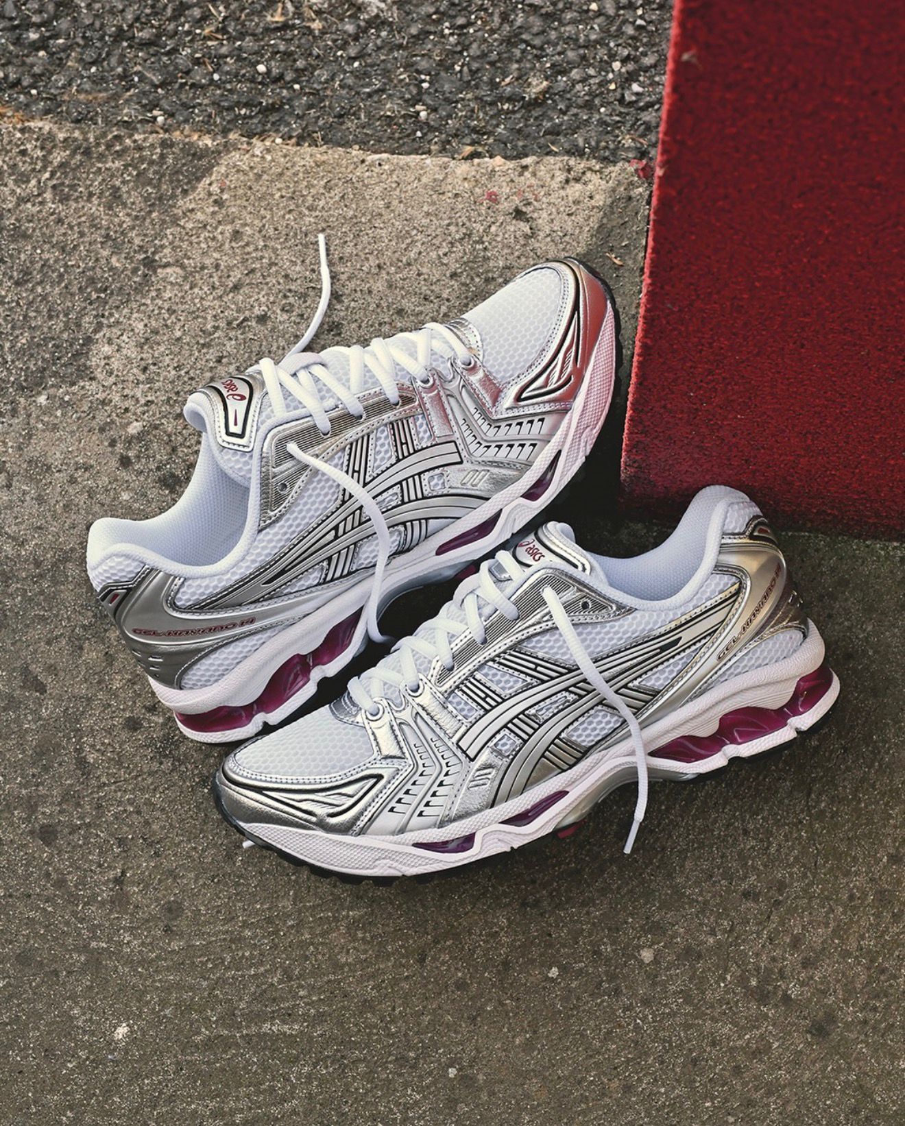 Asics GEL KAYANO 14 'white/pure silver red' UNISEX (CODA5)