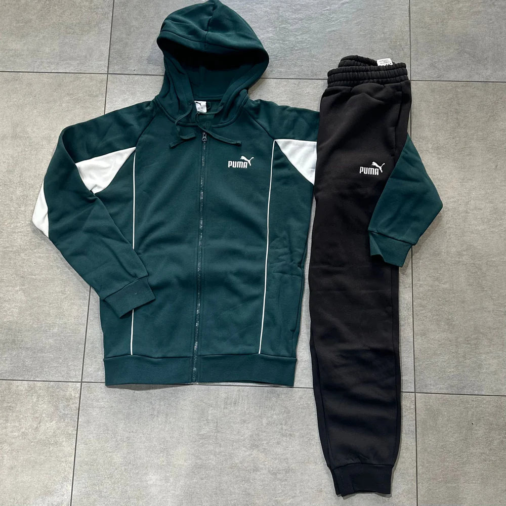 Puma tuta full zip con cappuccio