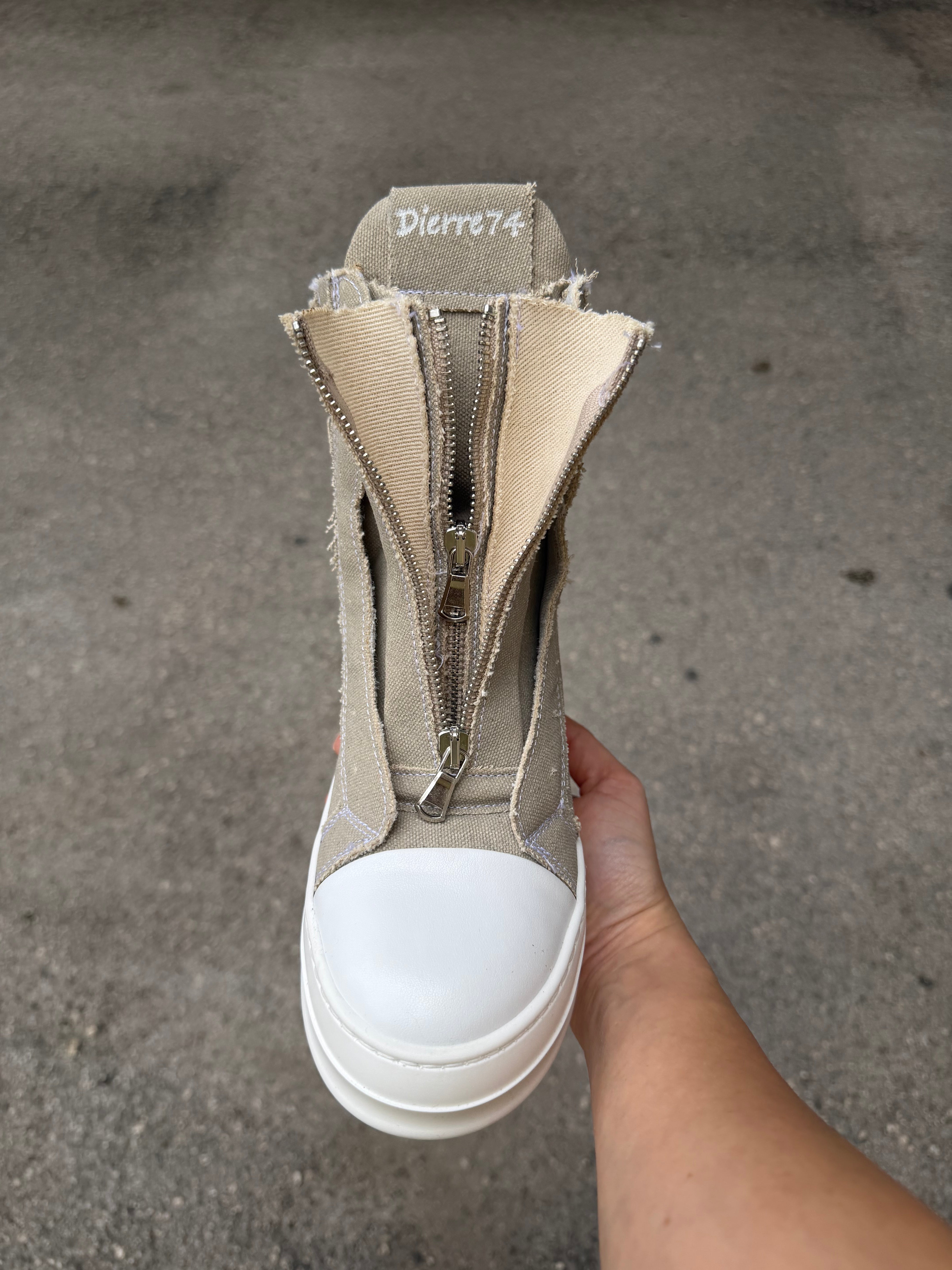 DR74 ZIP DENIM BEIGE
