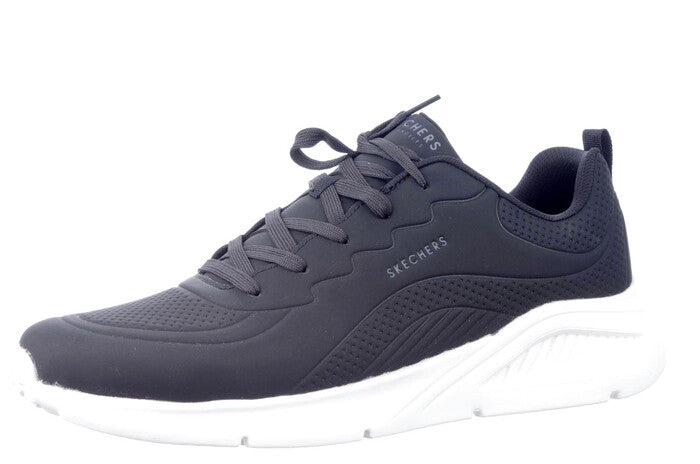 Skechers Sneakers Uno Lite-Lighter One colore NERO suola bianca (COD10B)
